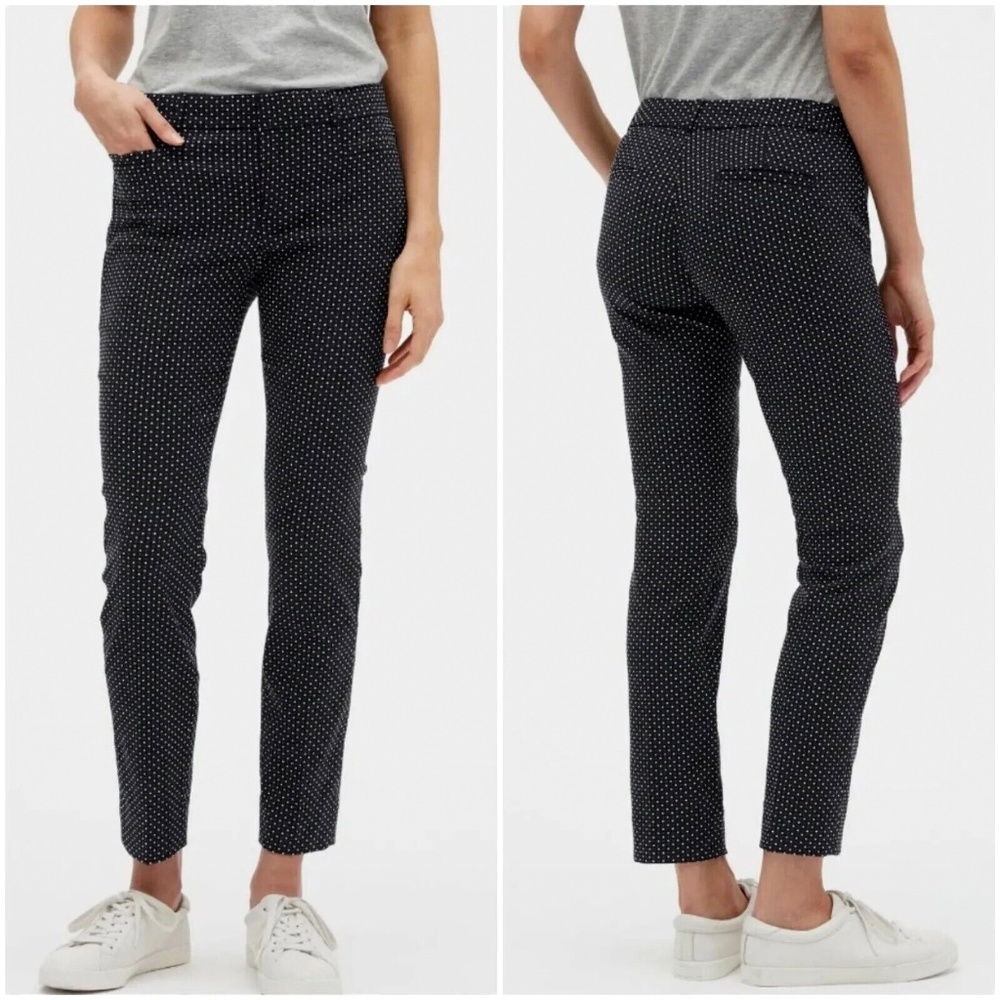 Banana Republic Sloan Ankle Pant Black with Dots